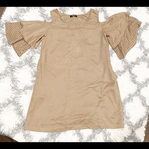 Adeline Los Angeles Suede Cold Shoulder Dress